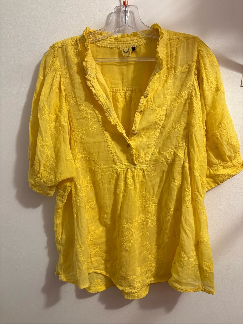 Anthropologie yellow eyelet boho Women’s Top